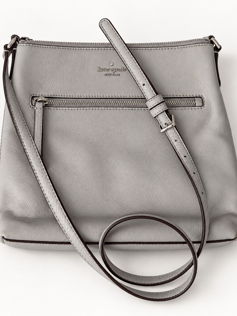 Kate Spade New York Light Gray Crossbody Shoulder Bag Adjustable Strap